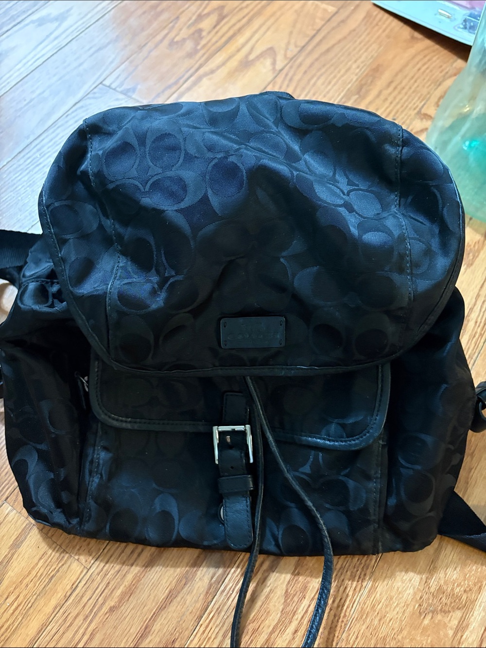 Coach Black Signature Jacquard Backpack